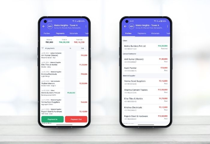 sitezero-construction-manager-party-ledger